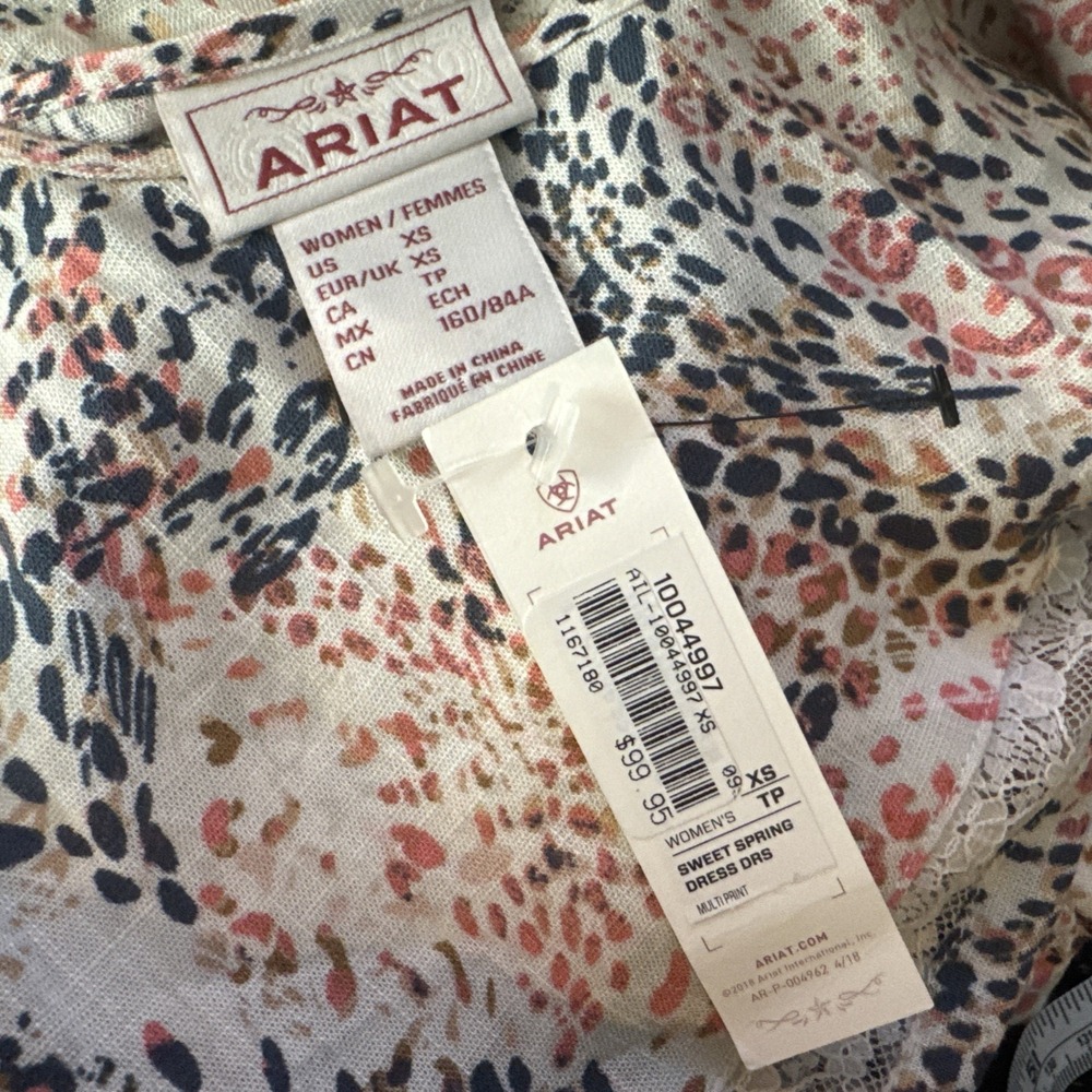 ARIAT Women's Size X Small Sweet Spring Dress sleeveless lace western stampede - Picture 11 of 12